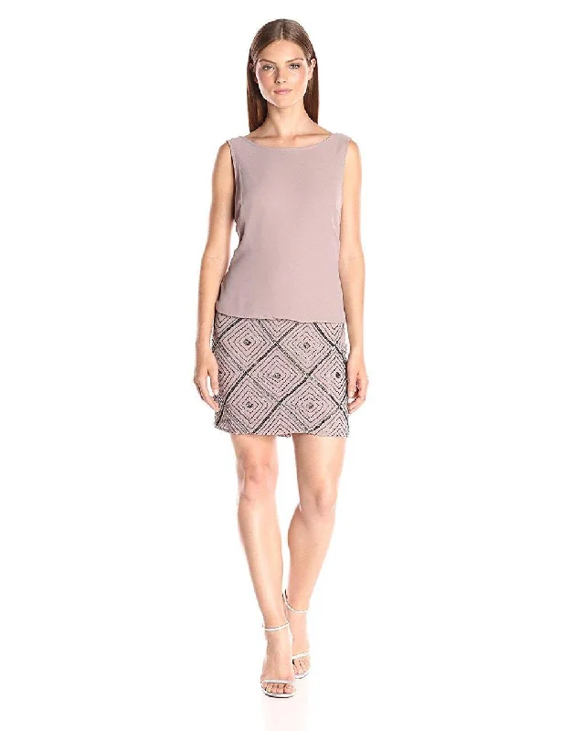Cocktail dresses with cold - shoulder designs in a lightweight fabricAdrianna Papell - Blouson Bateau Neck Dress AP1E200408