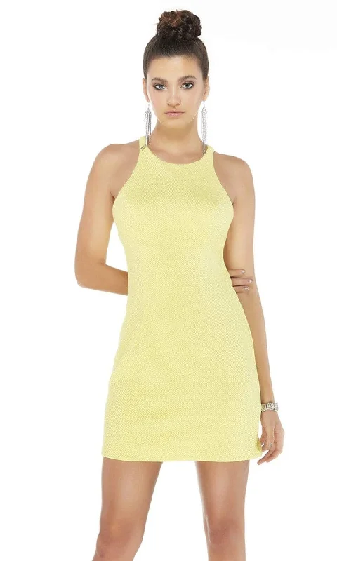 Metallic cocktail dresses with a halter neck for a glamorous occasionAlyce Paris - Short Cutout Back Dress 4289