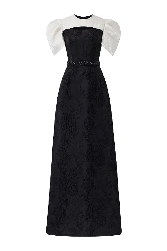Party dresses with a satin - lined interior for added comfortAmbrosia A-line Cut-Out Jacquard Floor Length Dress Party dresses with a satin - lined interior for added comfortAmbrosia A-line Cut-Out Jacquard Floor Length Dress
