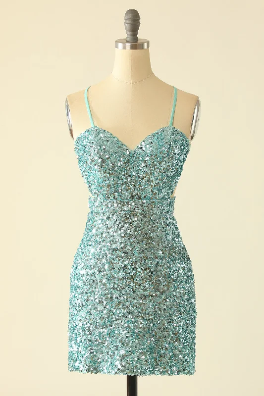 Plaid cocktail dresses with a flared skirt for a classic feelGreen Open Back Sequin Glitter Homecoming Dress Plaid cocktail dresses with a flared skirt for a classic feelGreen Open Back Sequin Glitter Homecoming Dress