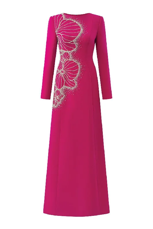 Party dresses with a pom - pom trim for a fun and festive touchBrillz A-line Square Shoulder Velvet Satin Maxi Dress Party dresses with a pom - pom trim for a fun and festive touchBrillz A-line Square Shoulder Velvet Satin Maxi Dress