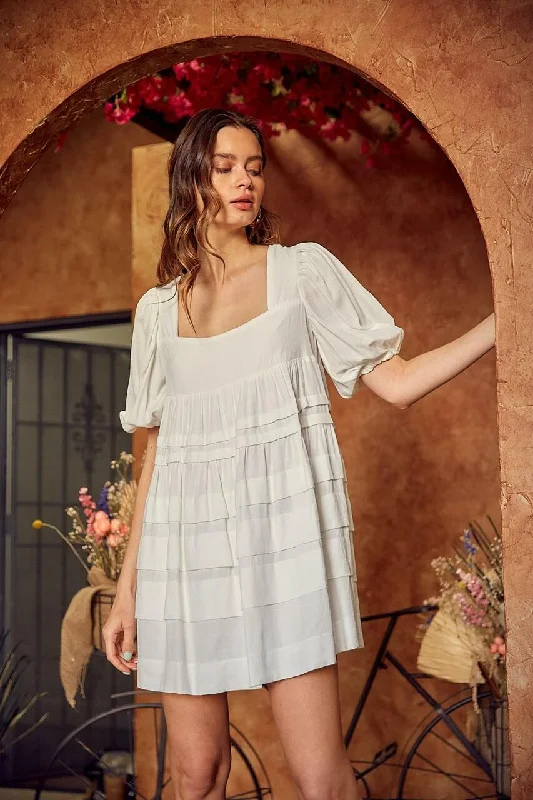 Sequined wedding guest dresses for an evening weddingCamille White Puff Sleeve Mini Dress Sequined wedding guest dresses for an evening weddingCamille White Puff Sleeve Mini Dress