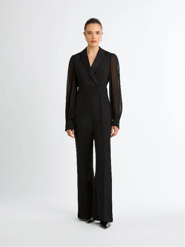 Off - the - shoulder wedding guest dresses in chiffonCELINE JUMPSUIT