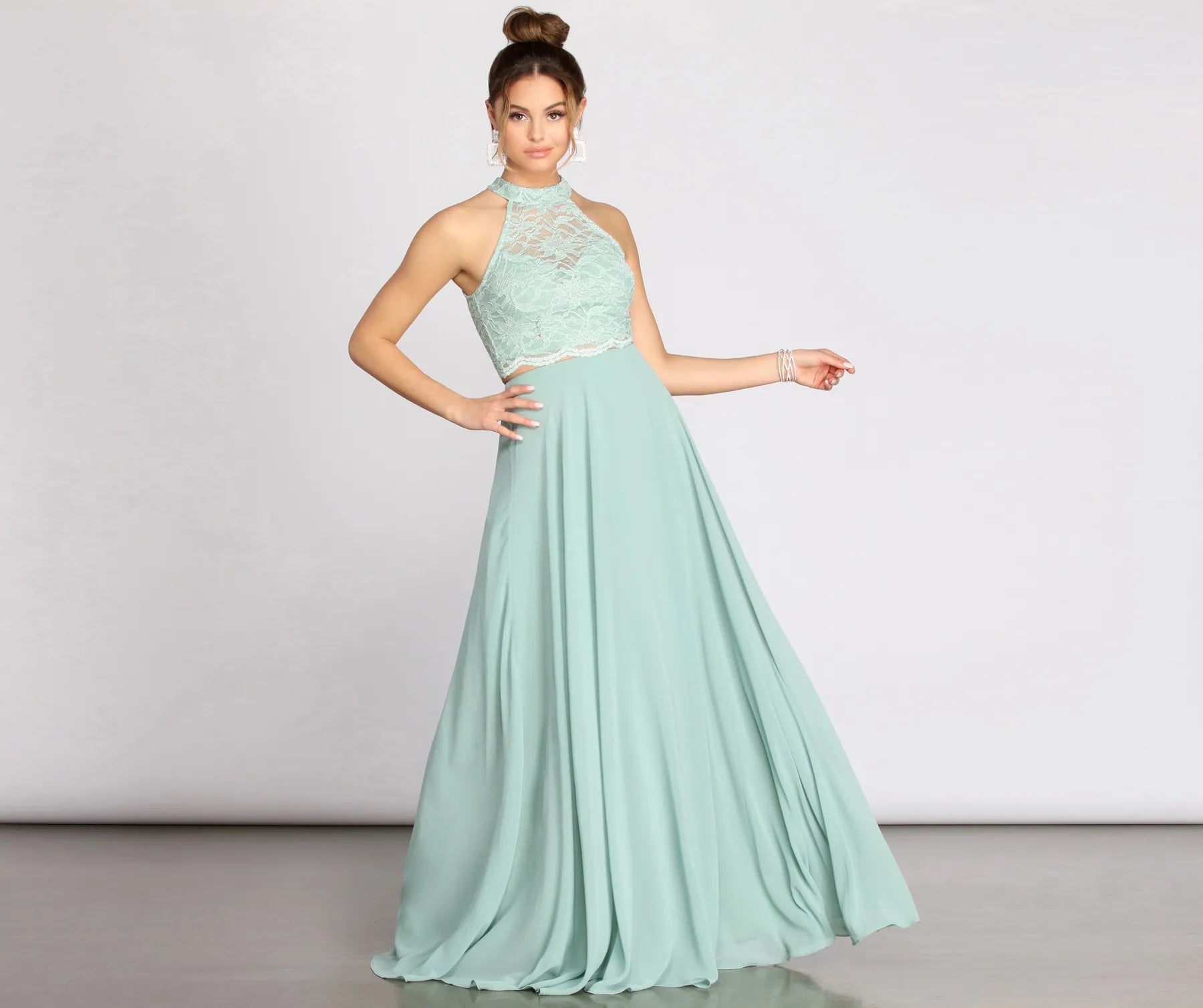 Sequined wedding guest dresses for an evening weddingCheryl Floral Two Piece Dress