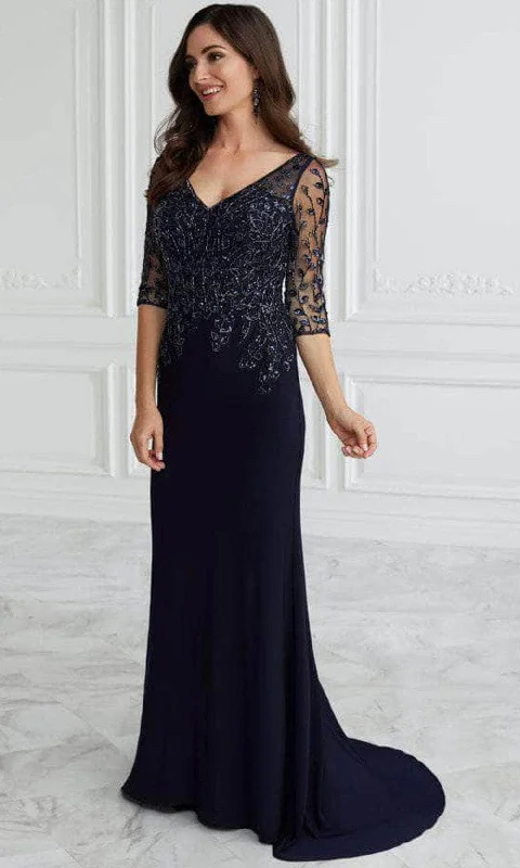 Sleeveless wedding guest dresses with pleated bodicesChristina Wu Elegance 17099 - Quarter Sleeve Sheath Dress