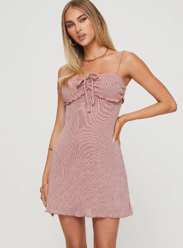 Printed cocktail dresses with geometric patterns for a contemporary aestheticCipher Mini Dress Pink
