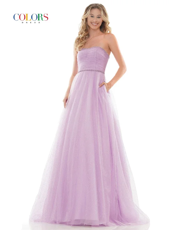 Bodycon dress for a business networking event​Colors 2703 Colors Long Formal Strapless Prom Ball Gown