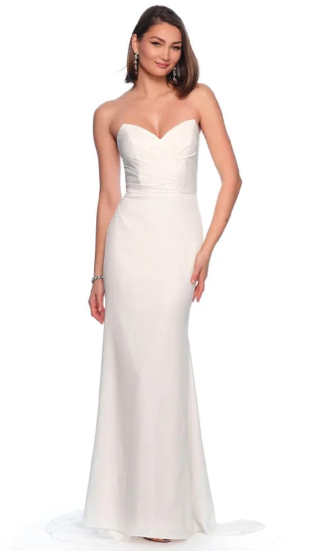 Tea - length wedding guest dresses with polka dot patternsDave & Johnny Bridal 11988 - Strapless Sheath Bridal Gown
