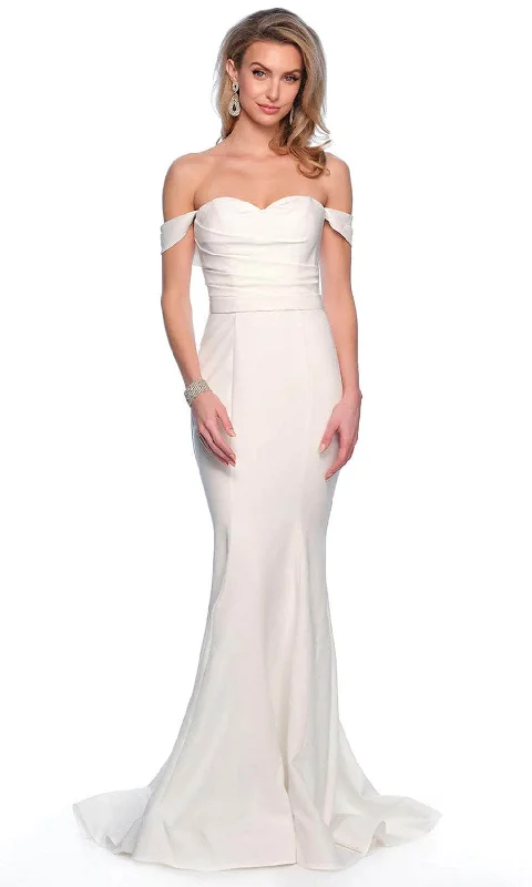 Sleeveless wedding guest dresses with ruffled hemsDave & Johnny Bridal 12087 - Off Shoulder Bridal Gown
