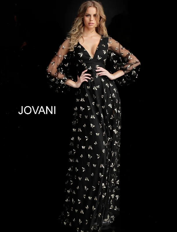 Bodycon dress with a belted waist for a defined figureJovani 63582 Long Sleeve Formal Evening Prom Dress Bodycon dress with a belted waist for a defined figureJovani 63582 Long Sleeve Formal Evening Prom Dress
