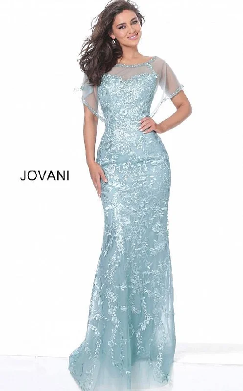 Bodycon dress with a wrap - around style​Jovani 04458 Mother of the Bride Long Formal Dress