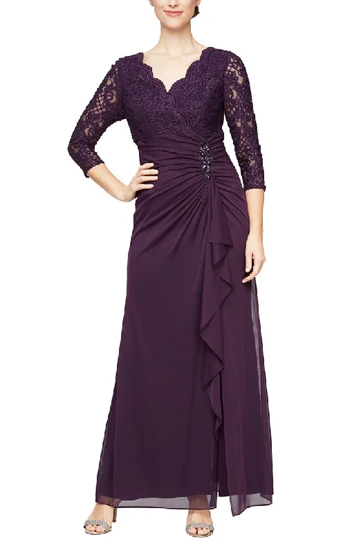 Wedding guest dresses with ruched bodices and spaghetti strapsEmpire Waist Lace & Mesh Dress with Surplice Neckline Wedding guest dresses with ruched bodices and spaghetti strapsEmpire Waist Lace & Mesh Dress with Surplice Neckline