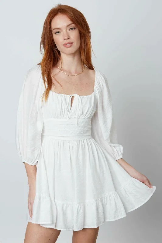 Wedding guest dresses with fringe accents for a bohemian - inspired weddingEnchanting White Three-Quarter Sleeve Mini Dress Wedding guest dresses with fringe accents for a bohemian - inspired weddingEnchanting White Three-Quarter Sleeve Mini Dress