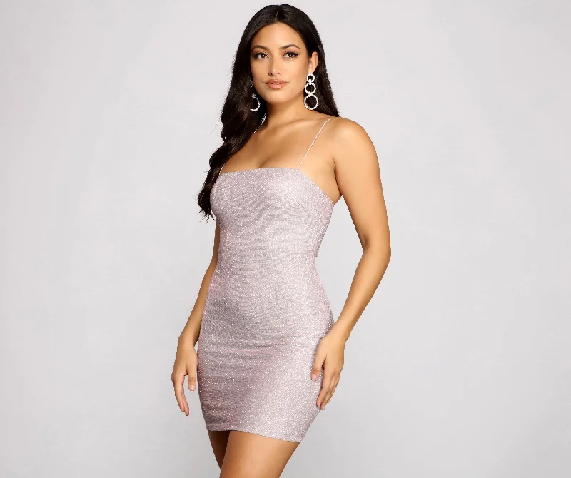 Long - sleeved wedding guest dresses in velvet for a winter weddingIssa Celebration Glitter Mini Dress