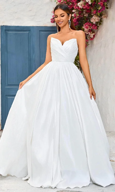 Wedding guest dresses with belted waists and knee - length skirtsJ'Adore Dresses J25014 - Surplice V-Neck Taffeta Evening Dress