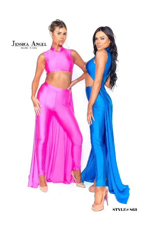 Bodycon dress with a metallic finish​Jessica Angel Long Formal Jumpsuit 863