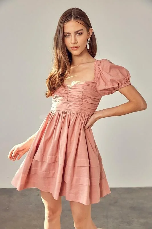 One - shoulder wedding guest dresses with beaded detailsJosephine Rose Ruched Puff Sleeve Mini Dress One - shoulder wedding guest dresses with beaded detailsJosephine Rose Ruched Puff Sleeve Mini Dress