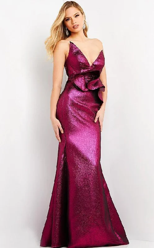 Sheath - style bodycon dress for a sophisticated office look​Jovani 05066 Long Strapless Mermaid Metallic Dress