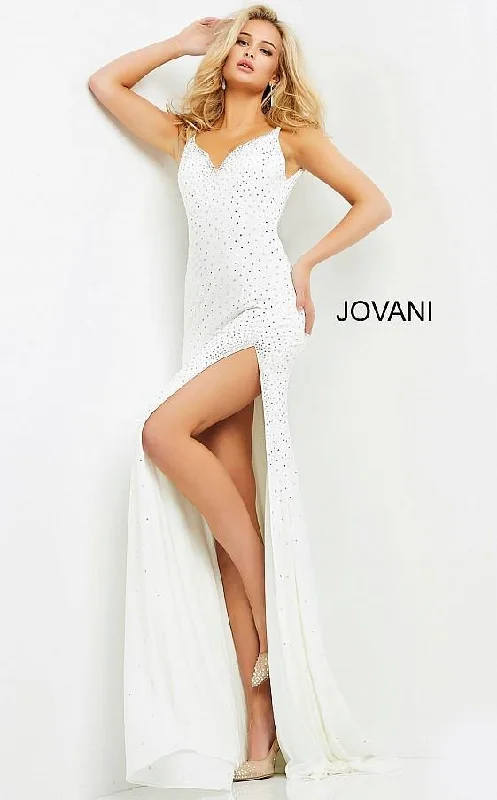 Bodycon dress for a prom night​Jovani 06216 High Slit Beaded Prom Long Dress
