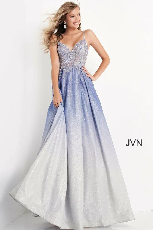 Bodycon dress with a one - shoulder design​Jovani 04565 Prom Long Spaghetti Strap Ball Gown