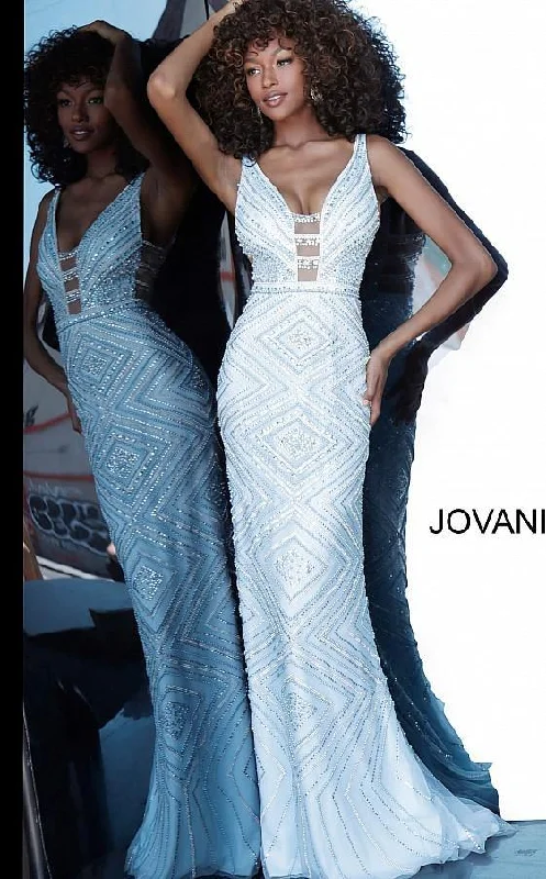 Bodycon dress made of cotton for a breathable option​Jovani 67668 Prom Long Sleeveless Formal Dress