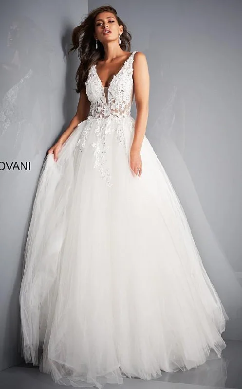 Bodycon dress made of stretchy spandex for comfort​Jovani 02840 Prom Long Spaghetti Strap Ball Gown