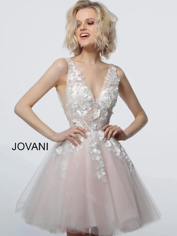Bodycon dress for a business networking event​Jovani 63987 Prom Short Sleeveless Cocktail Dress