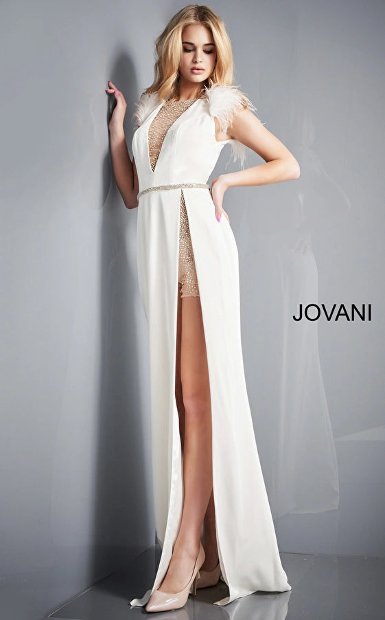 Bodycon dress with a transparent panel​Jovani 02833 Sexy Long Formal Dress