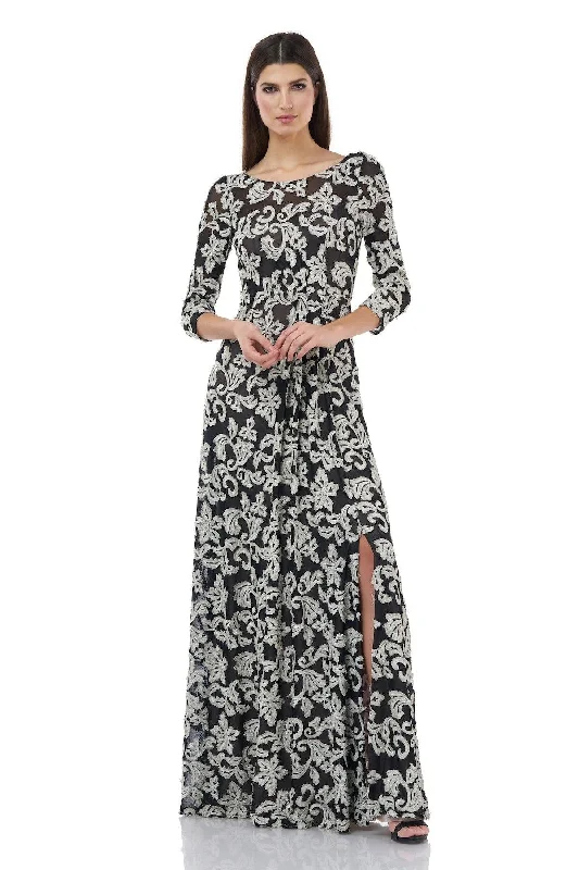 Bodycon dress with a floral print for a feminine touch​JS Collections Long Formal Long Sleeve Dress 867027
