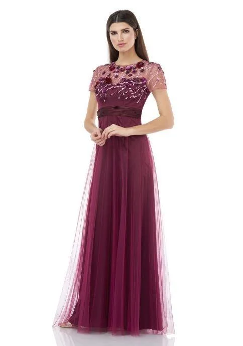 Bodycon dress with a wrap - around style​JS Collections Long Formal Beaded Mesh Dress 867132