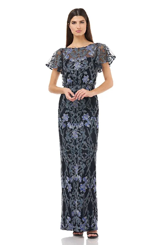 Maternity bodycon dress for expecting mothers​JS Collections Long Formal Blouson Mesh Dress 866961