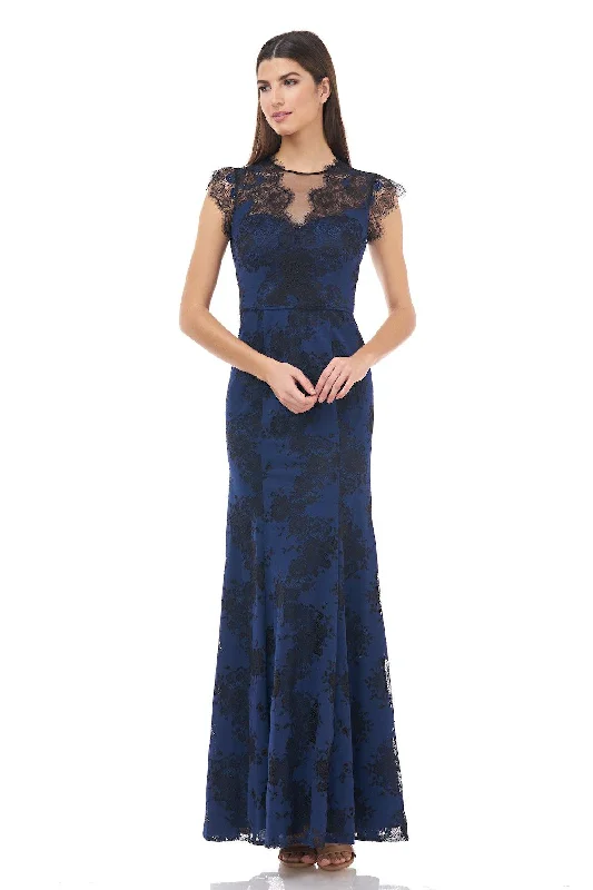 Bodycon dress with a belted waist for a defined figure​JS Collections Long Formal Floral Lace Dress 866732