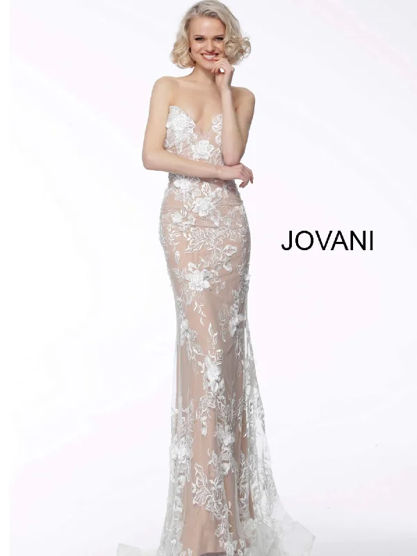 Bodycon dress with a scalloped edge​Jovani 64031 Sexy Formal Prom Long Dress