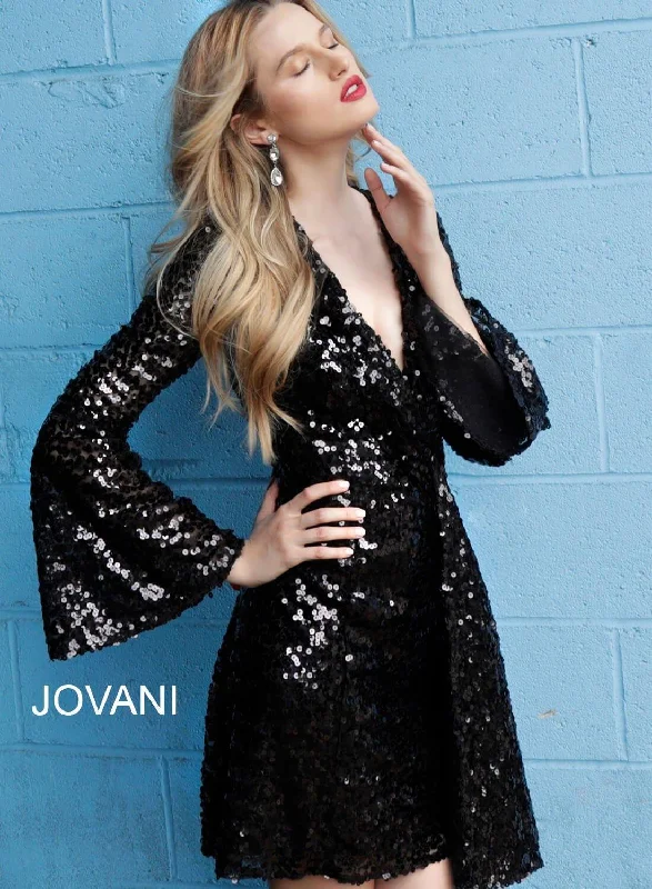 Bodycon dress made of stretchy spandex for comfort​Jovani 66256 Short Prom Dress
