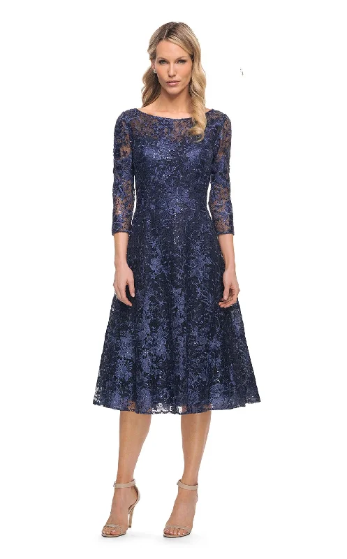 Long - cocktail dresses with a slit and a fitted bodiceLa Femme 30005 Dress