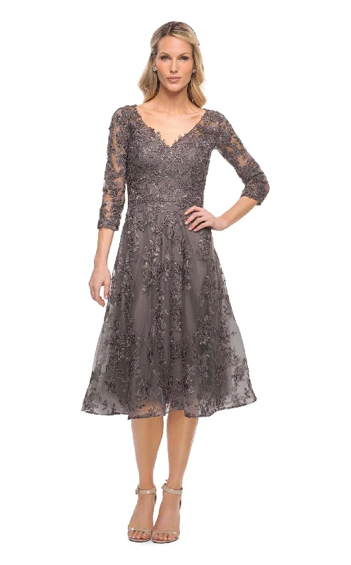 Bow - backed cocktail dresses with a fit - and - flare silhouetteLa Femme 30268 Dress