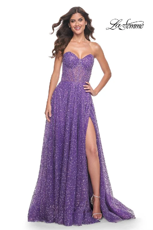 Party dresses with a one - shoulder design for a modern and unique lookLa Femme Dress 32136 Party dresses with a one - shoulder design for a modern and unique lookLa Femme Dress 32136