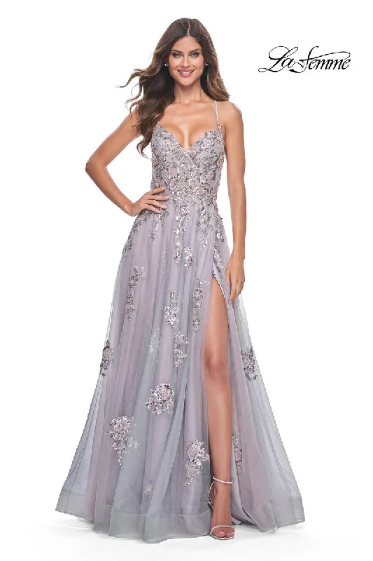Sparkly sequined party dresses for a glamorous look​La Femme Dress 32200
