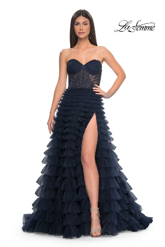 Party dresses with a lace overlay for a feminine touch​La Femme Dress 32283