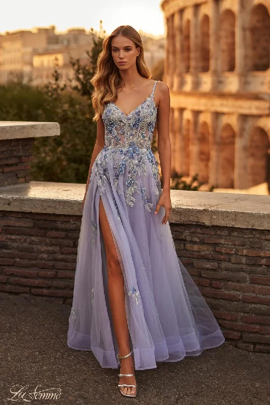 Party dresses with a sheer panel for a hint of allure​La Femme Dress 32288