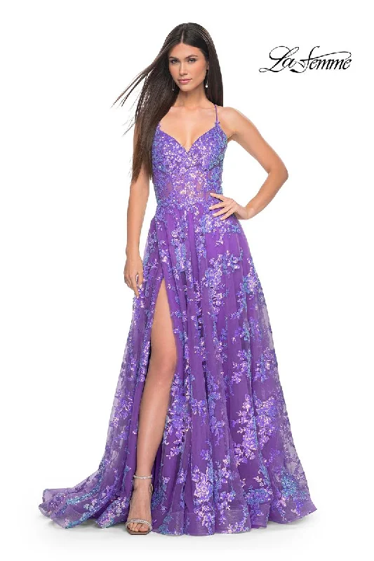 Halter - neck party dresses for a stylish and secure fit​La Femme Dress 32291