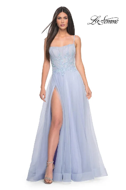 Party dresses with a metallic - thread embroidery for a luxurious touch​La Femme Dress 32293