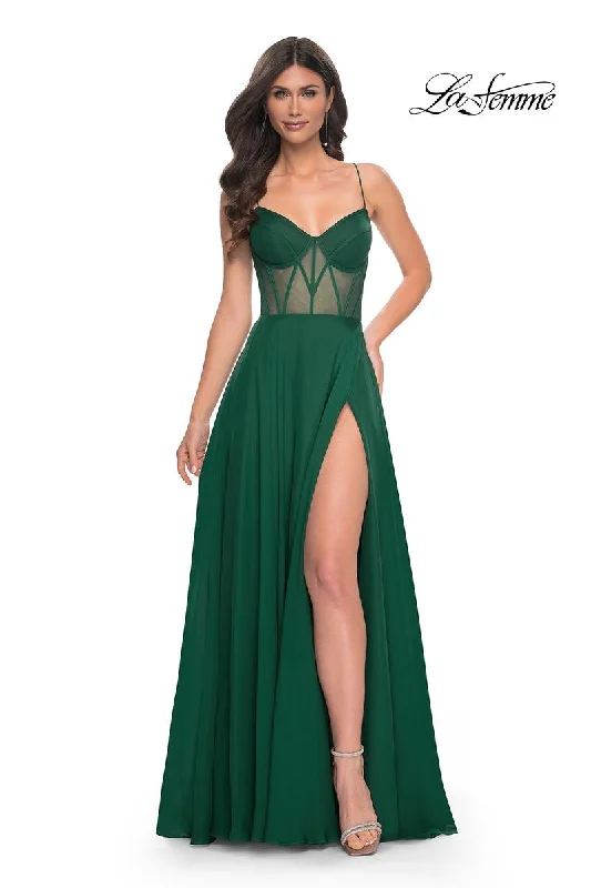 Party dresses with a metallic - thread embroidery for a luxurious touch​La Femme Dress 32296