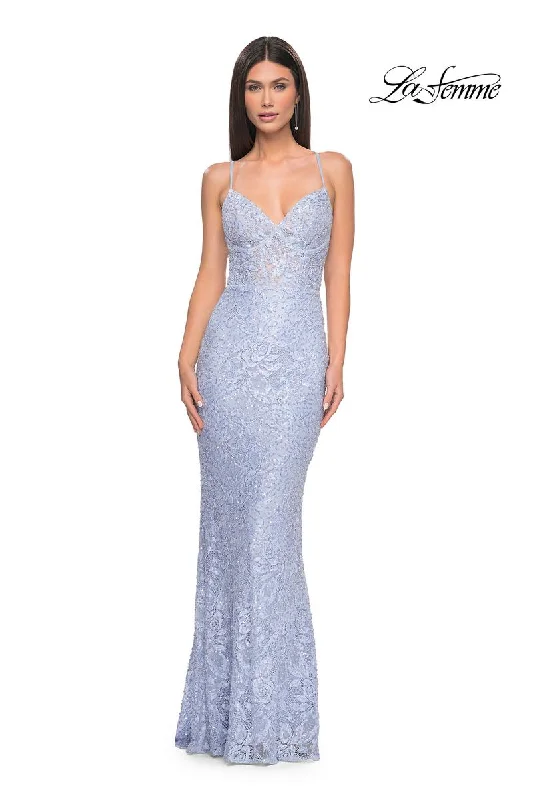 Party dresses with a denim material for a casual yet stylish look​La Femme Dress 32434