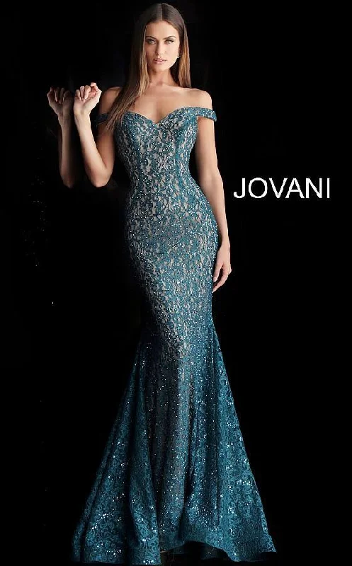Bodycon dress made of satin for a luxurious feel​Jovani 64521 Prom Long Mermaid Formal Lace Dress