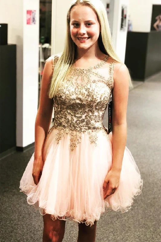 Midi - length party dresses for a modest and fashionable choiceLace-Up Beaded Cross Back Short Prom Dress Homecoming Dress PD306 Midi - length party dresses for a modest and fashionable choiceLace-Up Beaded Cross Back Short Prom Dress Homecoming Dress PD306