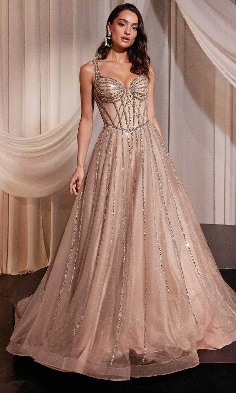 Wedding guest dresses with cut - out details and midi lengthsLadivine CD849 - Glitter Tulle Evening Gown