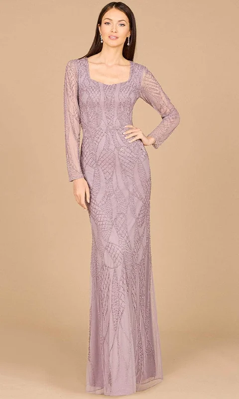 Wedding guest dresses with ruched bodices and spaghetti strapsLara Dresses 29094 - Square Neck Beaded Evening Dress