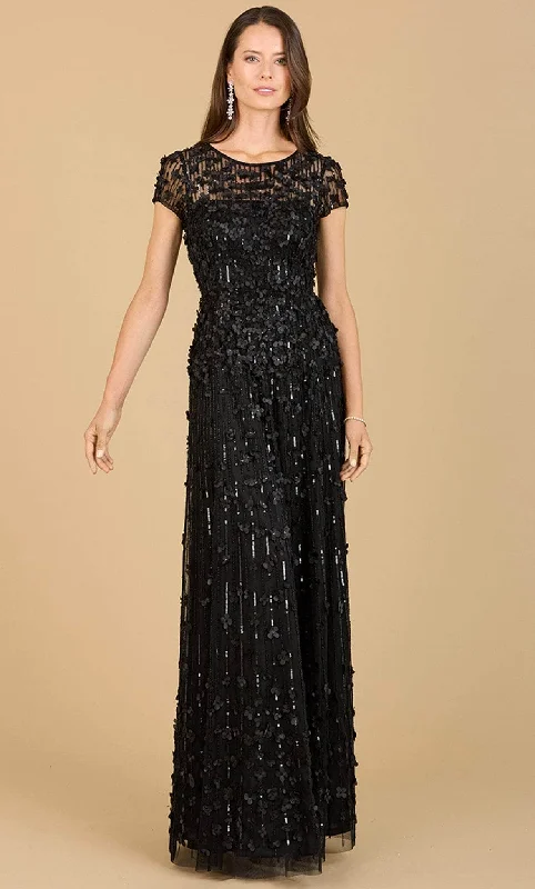 Ruffled - sleeve wedding guest dresses in light blue for a spring weddingLara Dresses 29181 - Cap Sleeve Embroidered Evening Dress