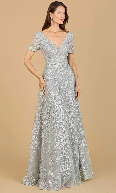 Wedding guest dresses with tassel - adorned belts and A - line skirtsLara Dresses 29193 - Short Sleeve A-Line Evening Gown